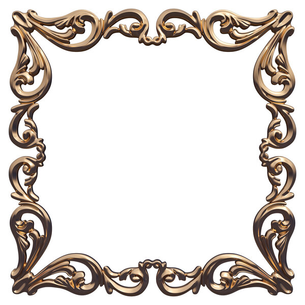 Set of Gold frame. Isolated over white background