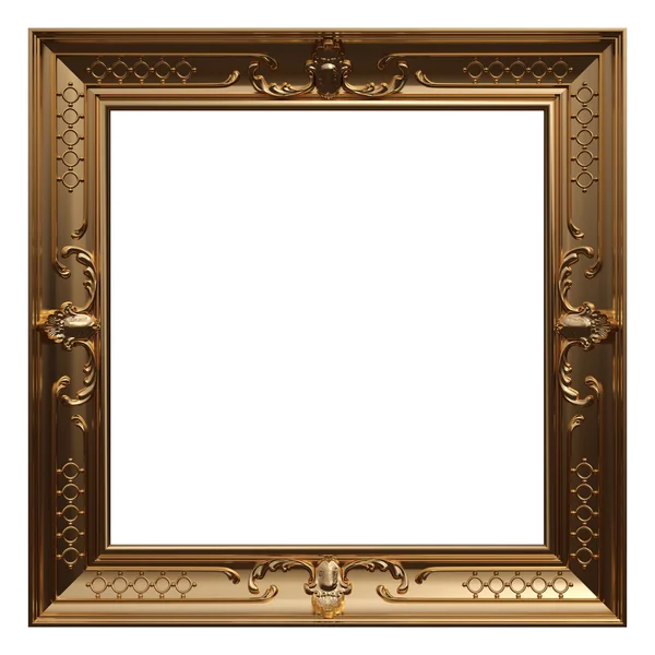 Verzameling van goud frame. Geïsoleerd op witte achtergrond — Stockfoto