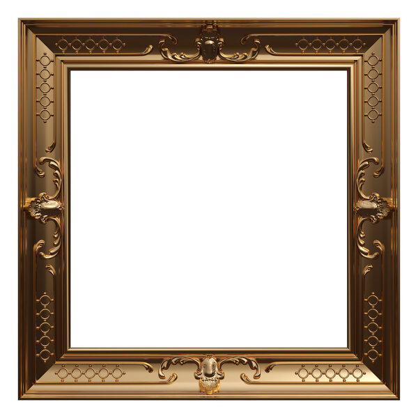 Set of Gold frame. Isolated over white background