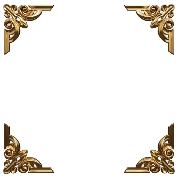 Set of gold ornament. Isolated over white background — Stock Photo, Image