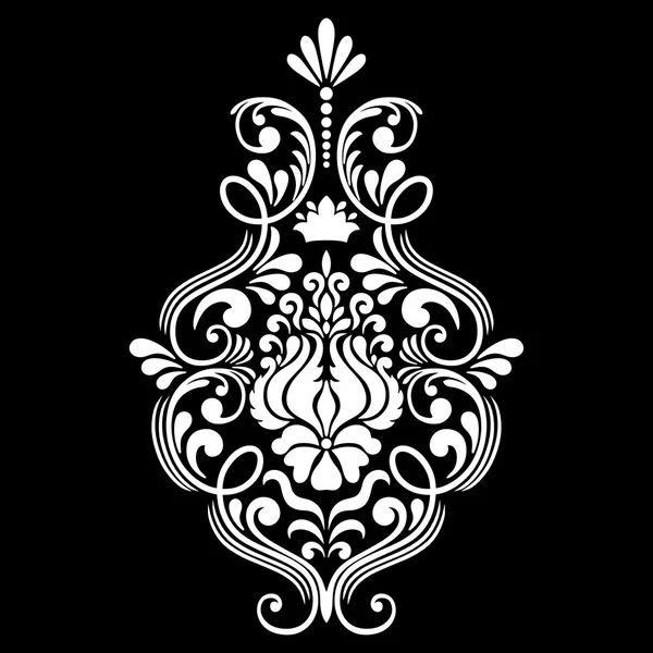 白い花の装飾または黒の背景の枠線 — ストック写真