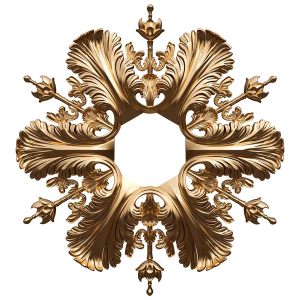 Komplet złoty ornament. Na białym tle nad białym — Zdjęcie stockowe