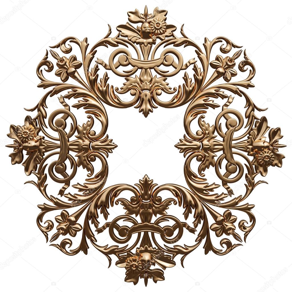 Set of gold ornament. Isolated over white background