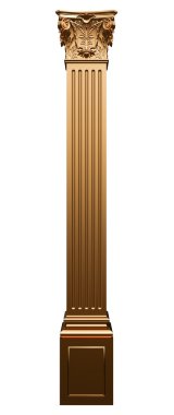 Beyaz arka plan üzerinde izole altın sütunlar