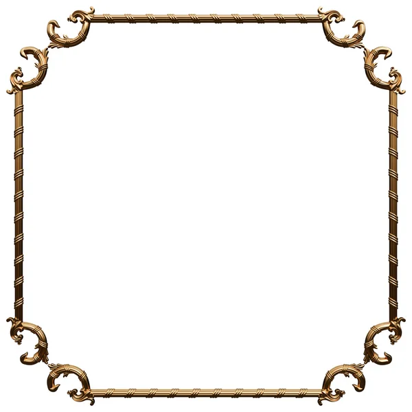 Verzameling van goud frame. Geïsoleerd op witte achtergrond — Stockfoto