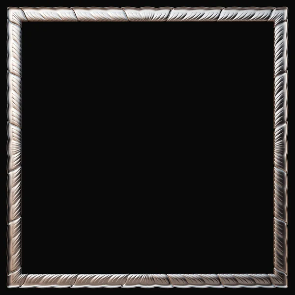 Set de marco cromado. Aislado sobre fondo negro —  Fotos de Stock
