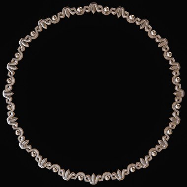 Krom Çerçeve kümesi. Siyah arka plan üzerinde izole