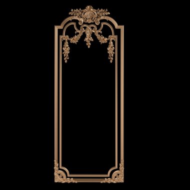 bir antik altın desen siyah bir arka plan üzerinde 3D set