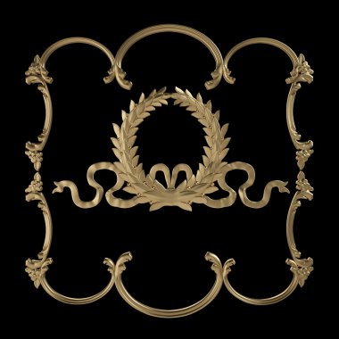 Siyah bir zemin üzerine altın süsleme