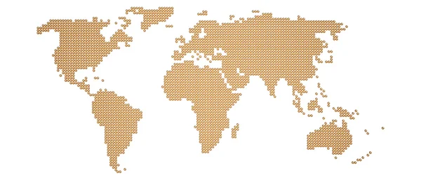 Mapa abstrato com bolas de ouro. Isolados — Fotografia de Stock