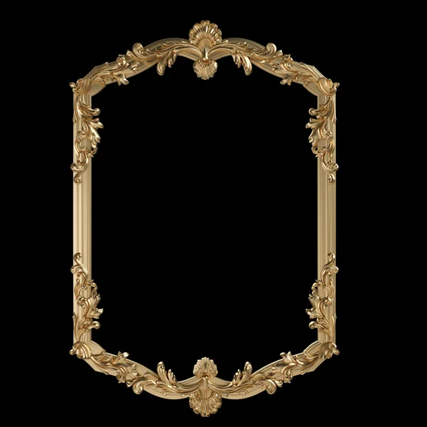 Altın Çerçeve. Siyah arka plan üzerinde izole