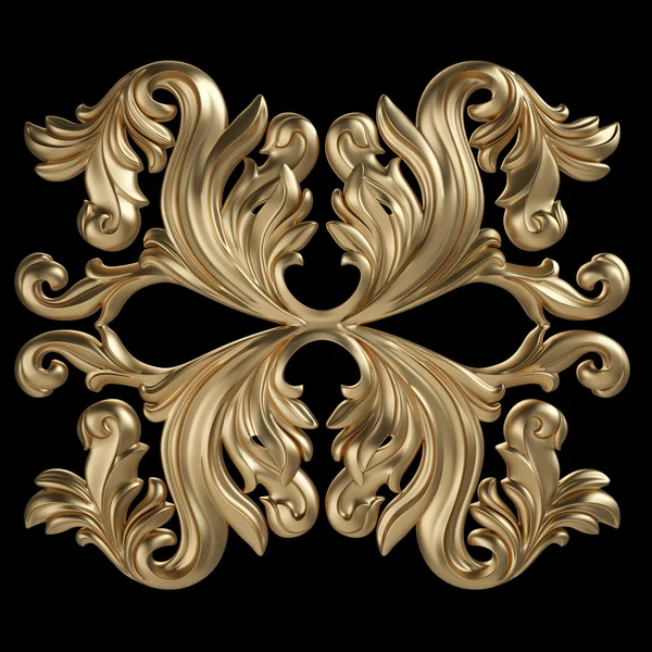 Ornamento in oro su sfondo nero — Foto Stock