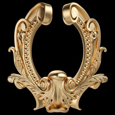 Siyah bir zemin üzerine altın süsleme