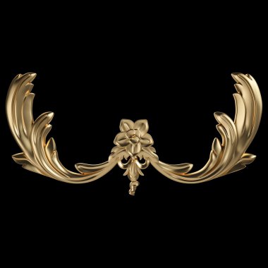 Siyah bir zemin üzerine altın süsleme