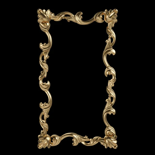 Altın Çerçeve. Siyah arka plan üzerinde izole