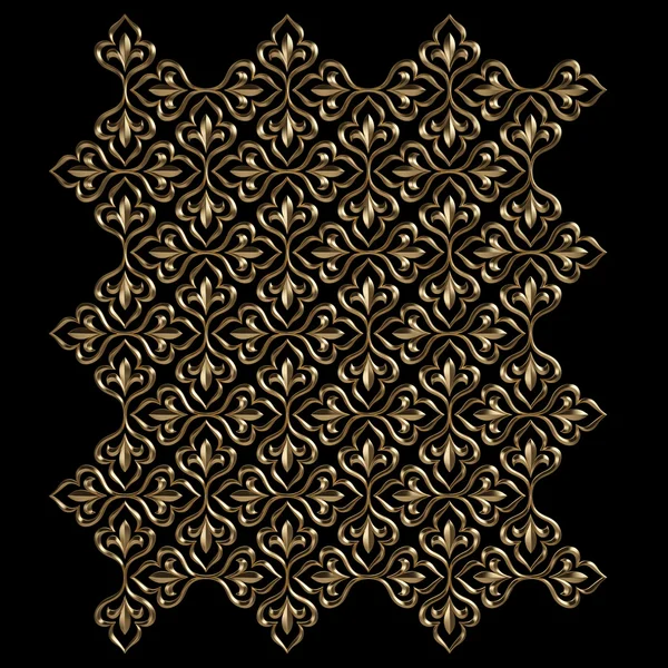 Золотий орнамент на чорному тлі — стокове фото