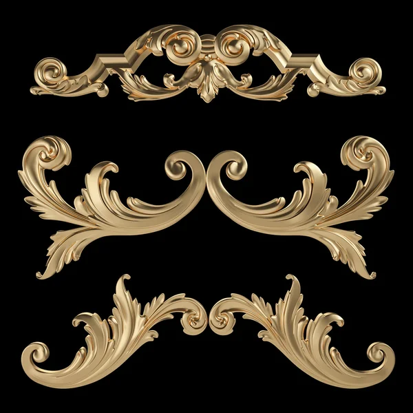 Siyah bir zemin üzerine altın süsleme