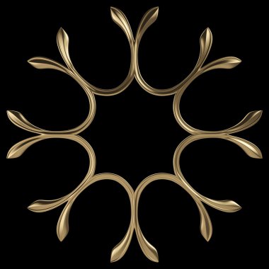 Siyah bir zemin üzerine altın süsleme