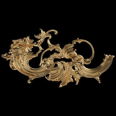 Siyah bir zemin üzerine altın süsleme