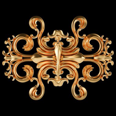 Siyah bir zemin üzerine altın süsleme