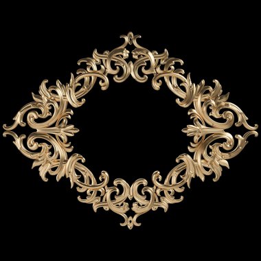 Siyah bir zemin üzerine altın süsleme