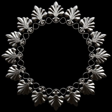 Krom Çerçeve kümesi. Siyah arka plan üzerinde izole