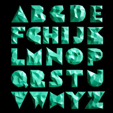 alfabe harfleri 3D set geometrik şekiller