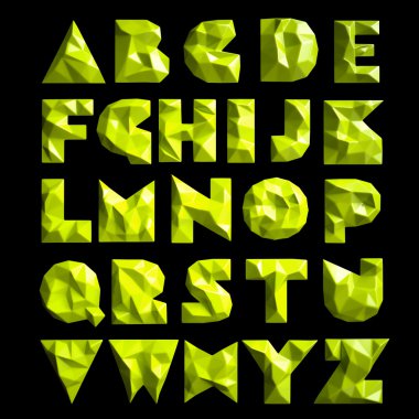 alfabe harfleri 3D set geometrik şekiller
