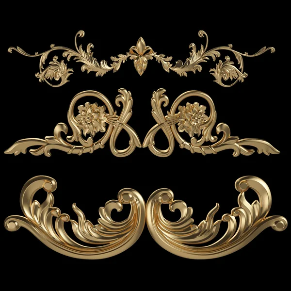 Siyah bir zemin üzerine altın süsleme