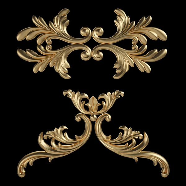 Siyah bir zemin üzerine altın süsleme