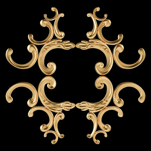 Siyah bir zemin üzerine altın süsleme