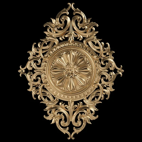 Siyah bir zemin üzerine altın süsleme