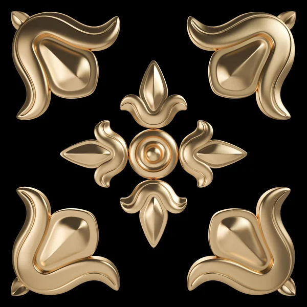 Siyah bir zemin üzerine altın süsleme