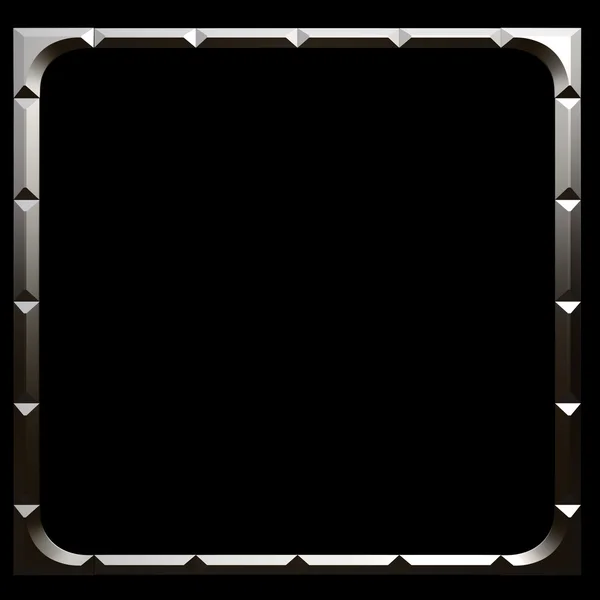 Set de marco cromado. Aislado sobre fondo negro —  Fotos de Stock