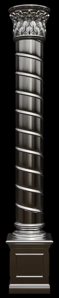 Chrome columns isolated on black background — Stock Photo, Image