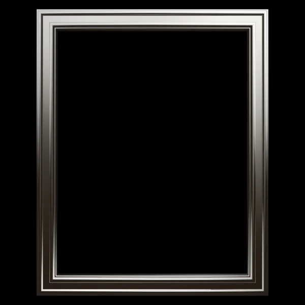 Set of chrome frame. Isolated over black background — Stock Photo, Image