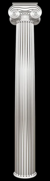 Colunas cromadas isoladas em fundo preto — Fotografia de Stock