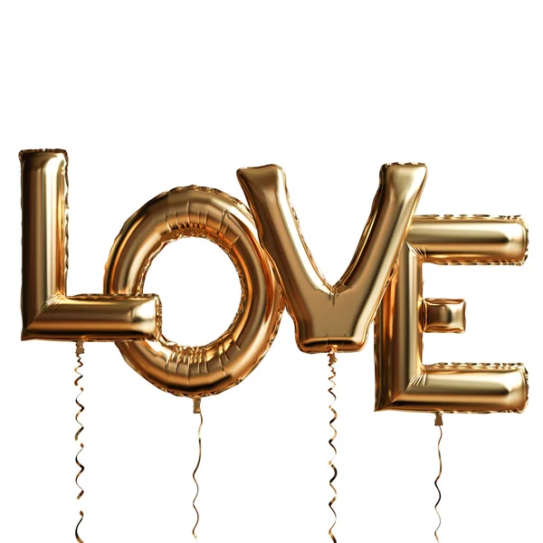 Beyaz arka plan üzerinde izole altın aşk