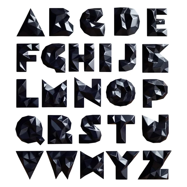 3d conjunto de formas geométricas letras alfabeto — Foto de Stock