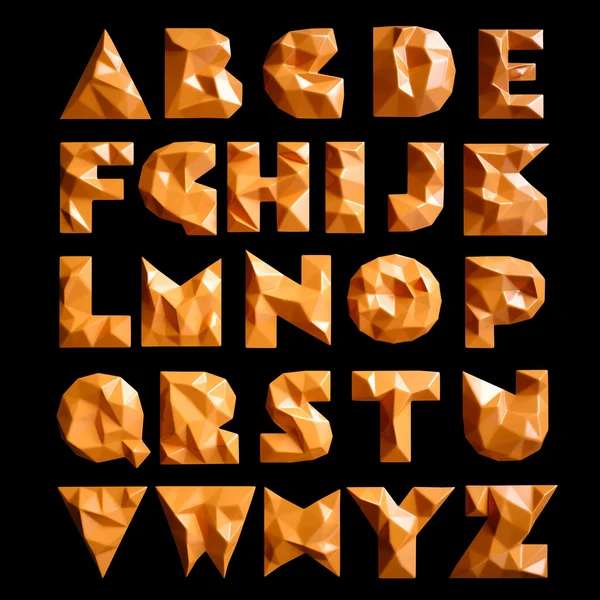 3D gesetzte geometrische Formen Alphabet Buchstaben — Stockfoto
