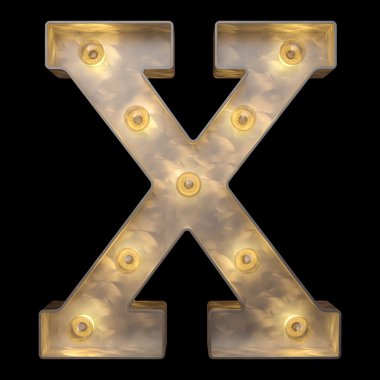 Retro alfabe. Siyah arka plan üzerinde izole