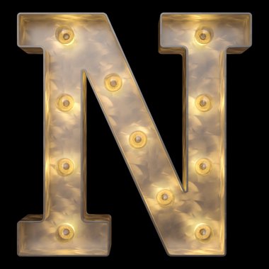 Retro alfabe. Siyah arka plan üzerinde izole