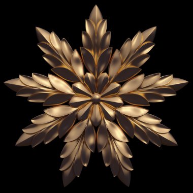 Altın süs. Beyaz arka plan üzerinde izole