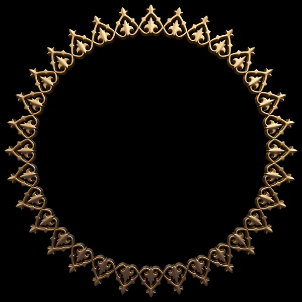 Gold frame. Isolated over black background — Stock Photo, Image