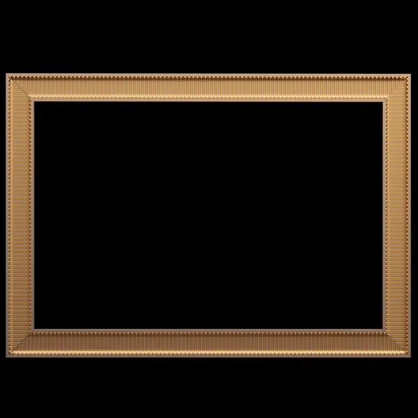 Gouden frame. Geïsoleerd op zwarte achtergrond — Stockfoto