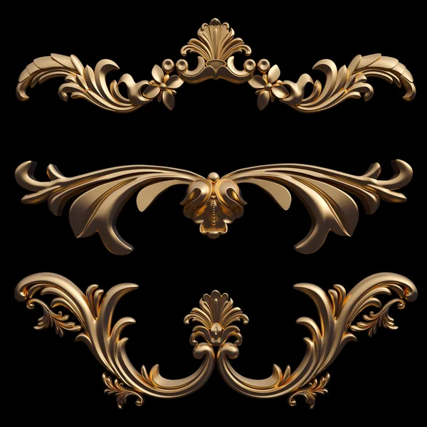 Siyah bir zemin üzerine altın süsleme