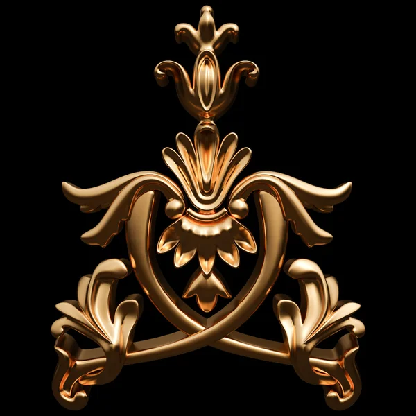 Gold ornament on a black background — Stock Photo, Image