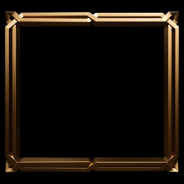 Gold frame. Isolated over black background — Stock Photo, Image