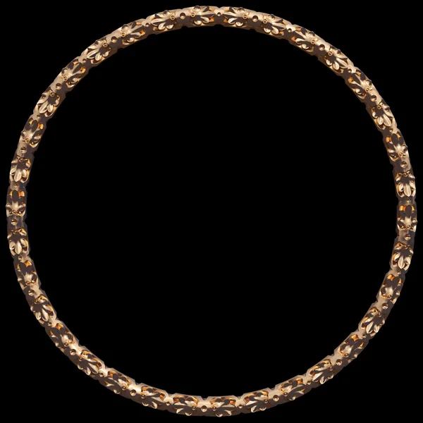 เฟรมทอง ถูกแยกจากพื้นหลังสีดํา — ภาพถ่ายสต็อก