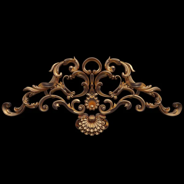 Altın süs. Beyaz arka plan üzerinde izole